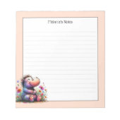 Schattigee Waterverf met nijlpaard Notitieblok (Voorkant)