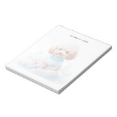 Schattigee Waterverf Miniatuur Abrikoos Poedel Pup Notitieblok (Linkerzijde)