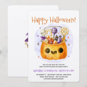 Schattigee Waterverf Minimal Volwassen Halloween P Kaart (Voorkant / Achterkant)