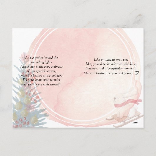 Schattigee Waterverf Modern Feestdagenkaart (Achterkant)