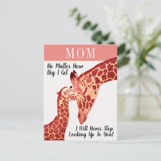 Schattigee Waterverf Moeder en Baby Giraffes Moede Briefkaart (Staand voorkant)