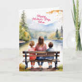 Schattigee Waterverf moeder & kinderen | Moederdag Kaart (Voorkant)