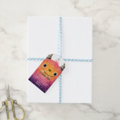 Schattigee Waterverf Monster Kinderen Verjaardag B Cadeaulabel (Met Touw)