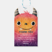 Schattigee Waterverf Monster Kinderen Verjaardag B Cadeaulabel (Achterkant)