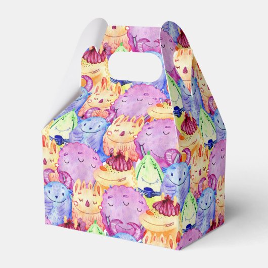 Schattigee Waterverf Monsters Bedankdoosjes (Voorkant Zijde)