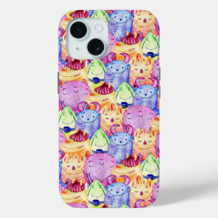 Schattigee Waterverf Monsters iPhone 15 Case