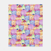 Schattigee Waterverf Monsters Fleece Deken (Voorkant)