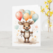 Schattigee Waterverf Moose Geel Groene Ballonnen B Kaart (Gele Bloem)