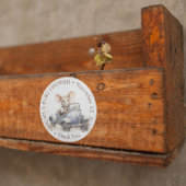 Schattigee Waterverf Mouse in Blue Car Baby shower Ronde Sticker