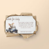 Schattigee Waterverf Mouse in Blue Car Book voor B Informatiekaartje