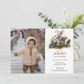 Schattigee Waterverf Mouse in Groene Auto 1e Verja Kaart (Staand voorkant)