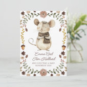 Schattigee Waterverf muiszwangerschap Aankondiging (Staand voorkant)