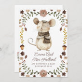 Schattigee Waterverf muiszwangerschap Aankondiging (Voorkant / Achterkant)