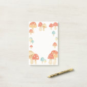Schattigee Waterverf Mushroom Memo Pad Post-it® Notes (Op bureau)