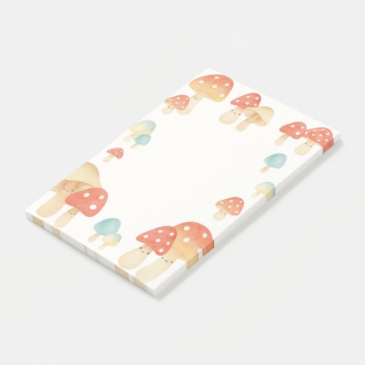 Schattigee Waterverf Mushroom Memo Pad Post-it® Notes (Schuin)