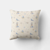 Schattigee Waterverf Nautical Ocean Boy Nursery Kussen (Achterkant)