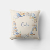 Schattigee Waterverf Nautical Ocean Boy Nursery Kussen (Voorkant)