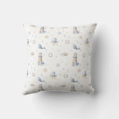 Schattigee Waterverf Nautical Ocean Boy Nursery Kussen (Achterkant)