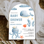 Schattigee Waterverf Nautische Boog Baby shower Kaart