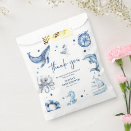 Schattigee Waterverf nautische jongen Baby shower Bedankzakje