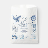 Schattigee Waterverf nautische jongen Baby shower Bedankzakje (Voorkant)