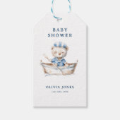 Schattigee Waterverf nautische jongen Baby shower  Cadeaulabel (Voorkant)