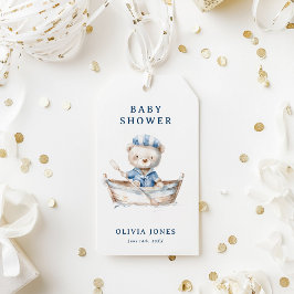 Schattigee Waterverf nautische jongen Baby shower Cadeaulabel