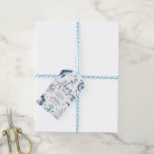 Schattigee Waterverf nautische jongen Baby shower  Cadeaulabel (Met Touw)