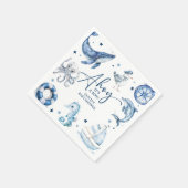 Schattigee Waterverf nautische jongen Baby shower Servet (Hoek)