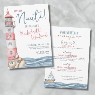 Schattigee Waterverf nautische vrijgezellenfeest Kaart