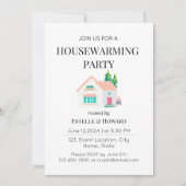Schattigee Waterverf New Home Housewarming Party Kaart (Voorkant)
