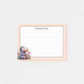 Schattigee Waterverf nijlpaard met lijnen Post-it® Notes (Voorkant)