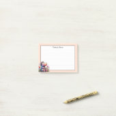 Schattigee Waterverf nijlpaard met lijnen Post-it® Notes (Op bureau)