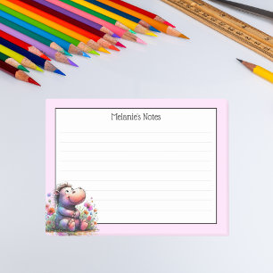 Schattigee Waterverf nijlpaard met lijnen Post-it® Notes