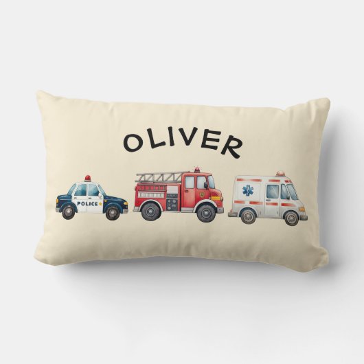 Schattigee Waterverf noodvoertuigen Kussen (Achterkant)