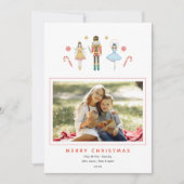 Schattigee waterverf notenkraker Foto Kerst Feestdagenkaart (Voorkant)