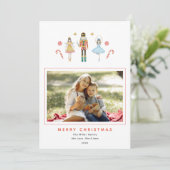 Schattigee waterverf notenkraker Foto Kerst Feestdagenkaart (Staand voorkant)