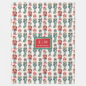 Schattigee waterverf notenkraker vrolijk kerstcade fleece deken (Voorkant)