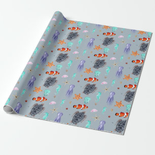 Schattigee Waterverf Ocean Animals Zee Life Cadeaupapier
