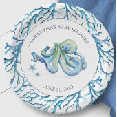 Schattigee Waterverf Octopus Gepersonaliseerde pap Papieren Bordje