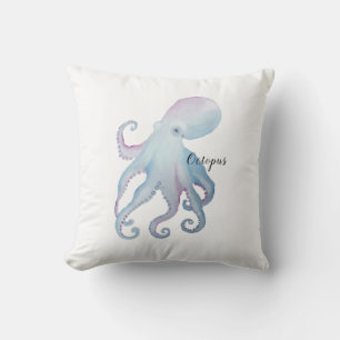 Schattigee waterverf octopus kussen