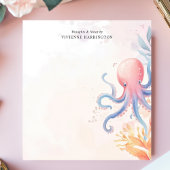 Schattigee Waterverf Octopus Ocean gepersonaliseer Notitieblok