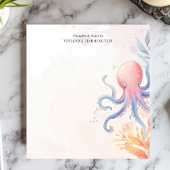Schattigee Waterverf Octopus Ocean gepersonaliseer Notitieblok