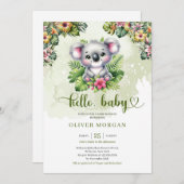 Schattigee waterverf oerwoud baby koala tropische  kaart (Voorkant / Achterkant)