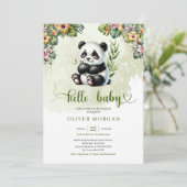 Schattigee waterverf oerwoud baby panda tropical f kaart (Staand voorkant)