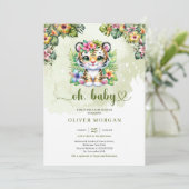 Schattigee waterverf oerwoud baby tijger tropische kaart (Staand voorkant)