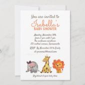 Schattigee Waterverf Oerwoud Dieren Neutraal Baby Kaart (Voorkant)