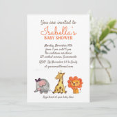 Schattigee Waterverf Oerwoud Dieren Neutraal Baby Kaart (Staand voorkant)