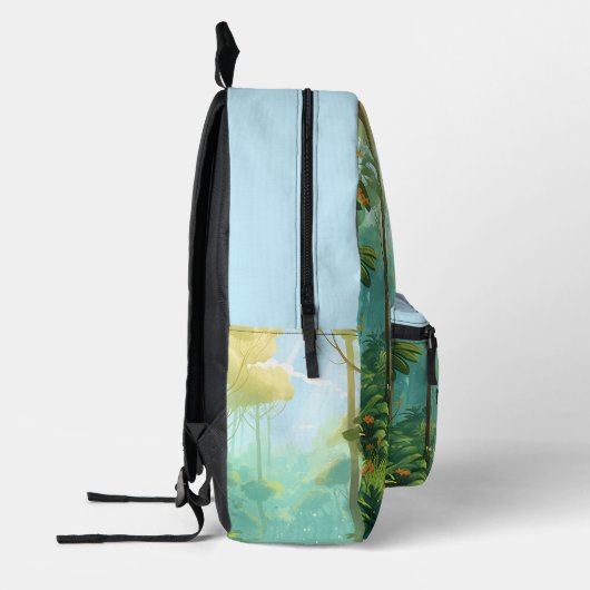 Schattigee Waterverf Oerwoud Print Rugzak (Links)