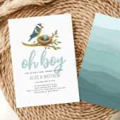 Schattigee Waterverf Oh Boy Bird Egg Baby shower Kaart